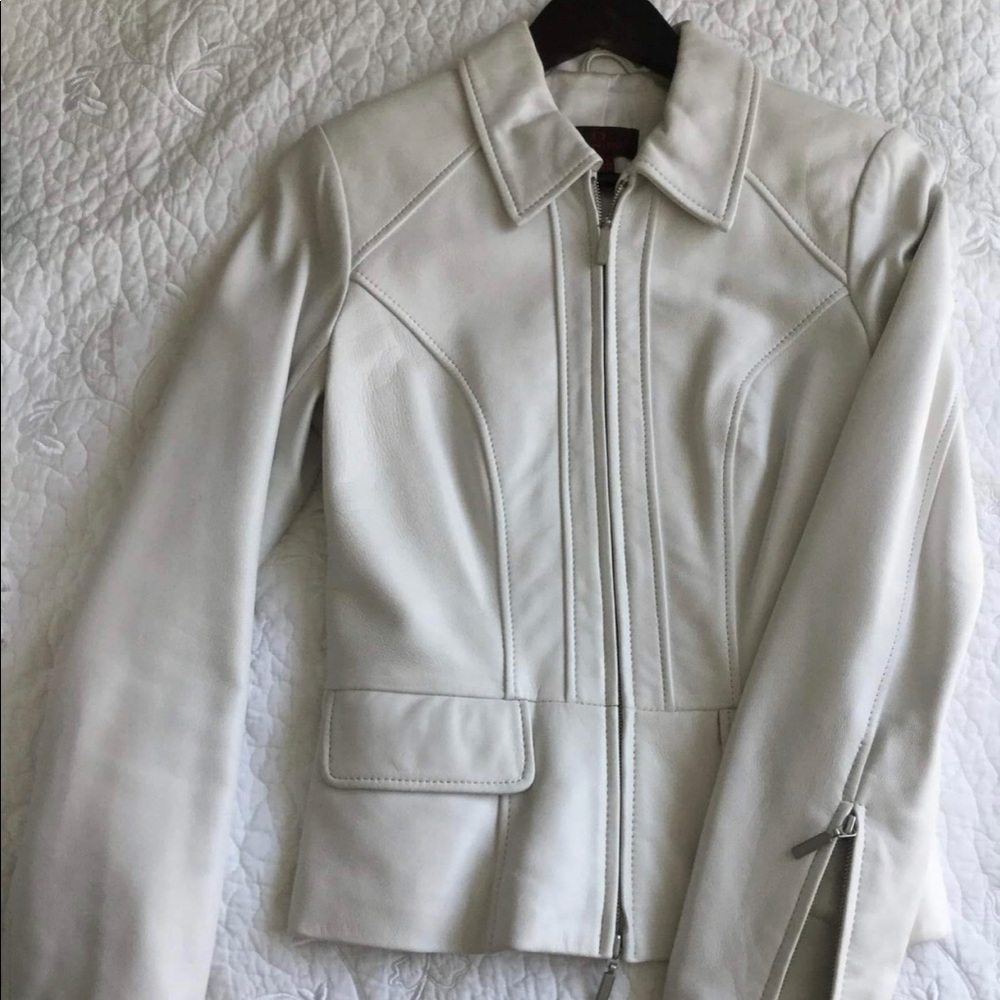 Danier white leather jacket